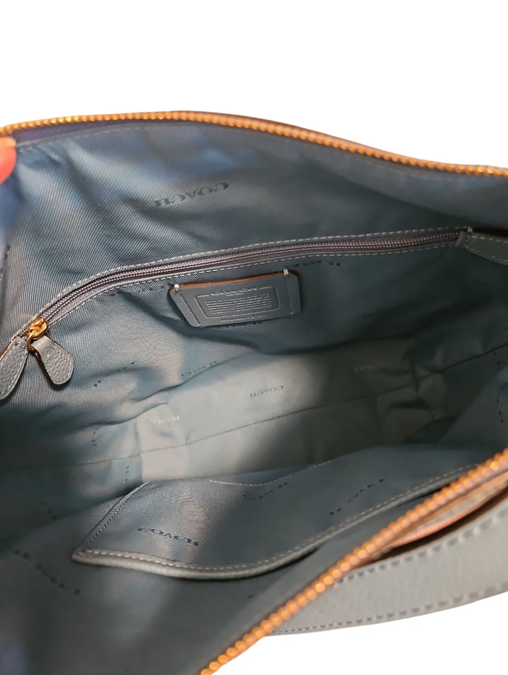 Coach Scout Hobo Bag in Steel Blue Pebbled Leather | Gold Hardware + Charm